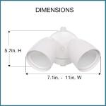 Commercial Electric Dusk to Dawn Sensor White Exterior Outdoor Twin Head LED Flood Light Security 1200 to 2400 Lumens 4000K Wet Rated (51405192)