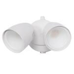 Commercial Electric Dusk to Dawn Sensor White Exterior Outdoor Twin Head LED Flood Light Security 1200 to 2400 Lumens 4000K Wet Rated (51405192)