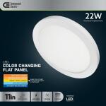 Commercial Electric 11 in. 12.5-Watt Dimmable White Integrated LED 875 Lumens Round Flat Panel Ceiling Flush Mount with Color Change 5CCT (74210/6WY/HD)
