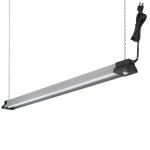 Commercial Electric 40 in. 3000 Lumens Plug-in Motion Sensing Integrated LED Linkable Shop Light 120 Volt 4000K Black Brushed Nickel (55701191)