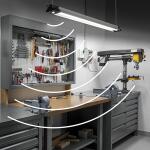 Commercial Electric 40 in. 3000 Lumens Plug-in Motion Sensing Integrated LED Linkable Shop Light 120 Volt 4000K Black Brushed Nickel (55701191)