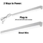 Commercial Electric 4 ft LED Garage Workshop Ceiling Strip Light Plug-In or Hardwire 1800 Lumens Power & Linking Cord 4000K Bright White (54261141)
