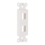 Commercial Electric 1-Gang 2-Port Plastic Wall Plate Insert, White (DPPSIW-1PP-1)