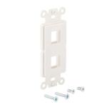 Commercial Electric 1-Gang 2-Port Plastic Wall Plate Insert, White (DPPSIW-1PP-1)