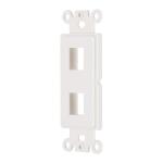 Commercial Electric 1-Gang 2-Port Plastic Wall Plate Insert, White (DPPSIW-1PP-1)