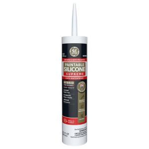 GE Paintable Silicone Supreme 9.5 oz. White Kitchen and Bath Caulk (2709113)
