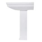 Glacier Bay White Fine Fireclay Fiona 7.28 in. Pedestal Sink Basin with 8 in. Faucet Spread