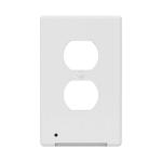GLOCOVER White 1-Gang Duplex Outlet Wall Plate with Built-In Nightlight - GC-CCDO-W