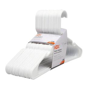 HDX White Plastic Hangers (20-Pack) (C87020-NHD)