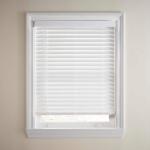 Home Decorators Collection White Cordless Faux Wood Blinds for Windows with 2 in. Slats - 35 in. W x 64 in. L (Actual Size 34.5 in. W x 64 in. L) (10793478184453 )