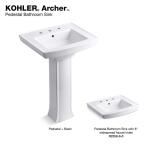 Kohler White Archer Vitreous China Pedestal
