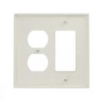 Leviton 2-Gang White 1-Decora/Rocker/1-Duplex Outlet/Receptacle Nylon Midway/Midsize Wall Plate (1-Pack) - R52-PJ826-00W