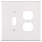 Leviton 2-Gang White 1-Toggle / 1-Duplex Outlet/Receptacle Plastic Jumbo/Oversized Wall Plate (1-Pack) - R62-88105-00W