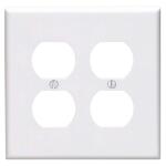 Leviton 2-Gang White Duplex Outlet/Receptacle Nylon Midway/Midsize Wall Plate (1-Pack) - R52-0PJ82-00W