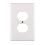 Leviton 1-Gang White Duplex Outlet/Receptacle Nylon Midway/Midsize Wall Plate (R62-00PJ8-00W) (1-Pack)