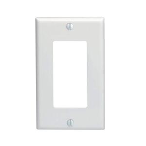 Leviton 1-Gang White Decora/Rocker Plastic Standard Wall Plate (1-Pack) - R52-80401-00W