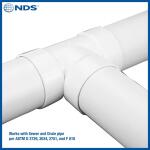 NDS PVC S&D Tee, 4 in. Hub X Hub X Hub (4P01)