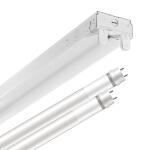 Metalux SLES 4 ft. 64-Watt Equivalent 2-Lamp Strip Light Luminaire Plus LED T8 Tube Bundle, 4000K, UNV Non-Dim (SLES2T82G40)