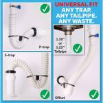 SIMPLE DRAIN 1.25 in. Rubber Threaded P-Trap Bathroom Single Sink Drain Kit (3EA-1V2-TC0)
