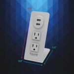 Tzumi Power Stand 2-Outlet Multi-Port Surge Protector (8448HD)