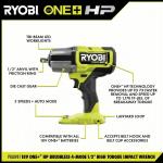 RYOBI(Tool Only) ONE+ HP 18V Brushless Cordless 4-Mode 1/2 in. High Torque Impact Wrench (PBLIW01B)