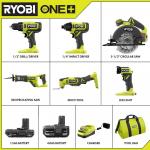 RYOBI ONE+ 18V Cordless 6-Tool Combo Kit with 1.5 Ah Battery, 4.0 Ah Battery and Charger (PCL1600K2)