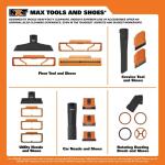 (SK0300)RIDGID 2-1/2 in. NXT Max Car Nozzle Shoe Kit Attachments with Hard, Soft and Rubber Bristles for RIDGID NXT Wet Dry Vacuums