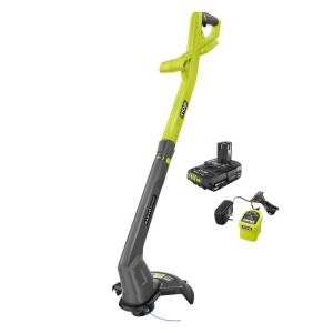 RYOBI ONE+ 18V 10 in. Cordless Battery String Trimmer/Edger with 2.0 Ah Battery and Charger (PCLST01K)